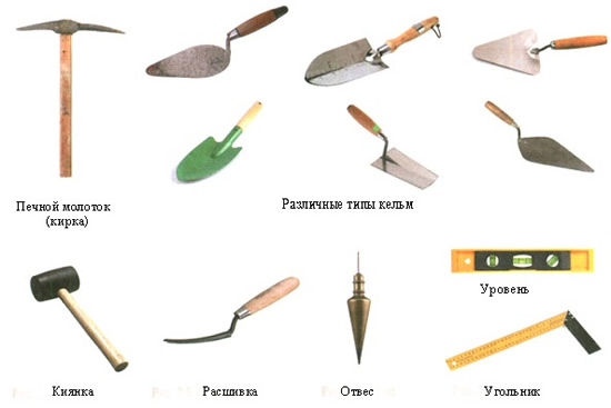 Инструменты для выполнения кирпичной кладки
