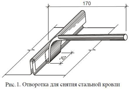 Отворотка для снятия стальной кровли