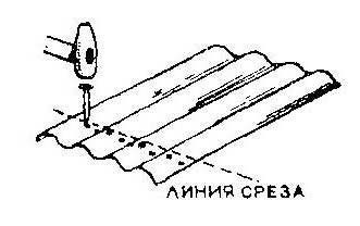 Схема  простукивания для обламывания шифера