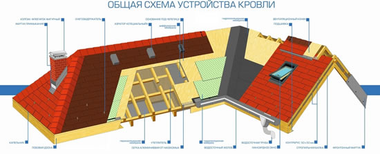 Общая схема структуры кровли